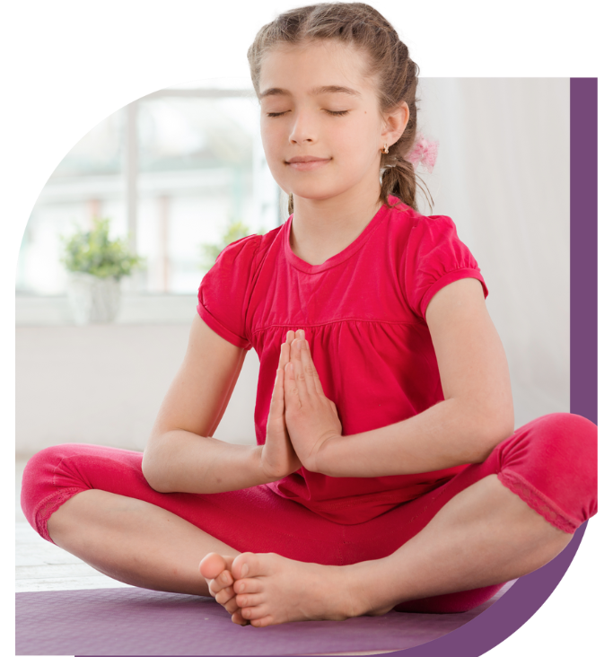 Child doing yoga at Breath & Beat class